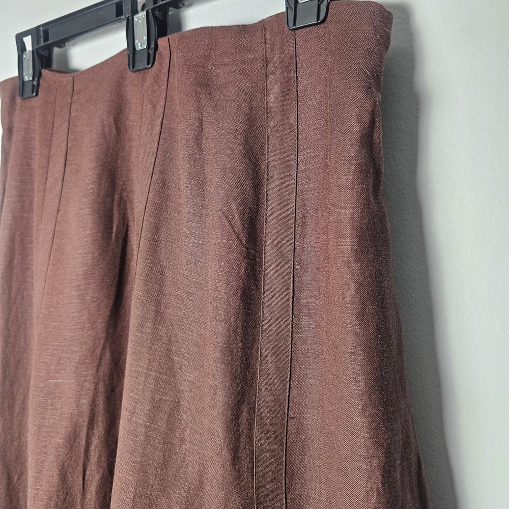 Brown Maxi Skirt – Flared Women's Long Skirt - Picture 2 of 7